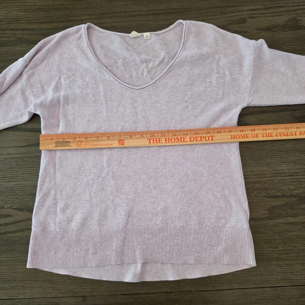 Gap Womens Lavender Purple V-Neck 100% Cotton Textured Knit Sweater Small